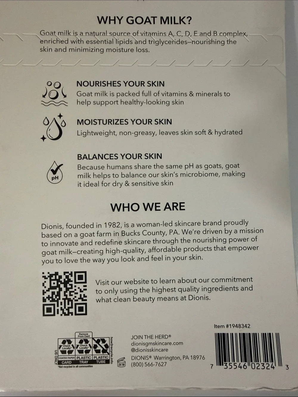 Dionis moisturize without goat